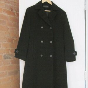 GALLERY Trench Coat Size 1 Womens Long Black